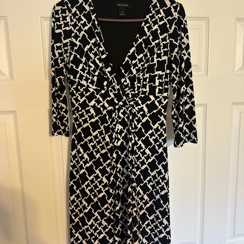 Black and White Geometric Dress